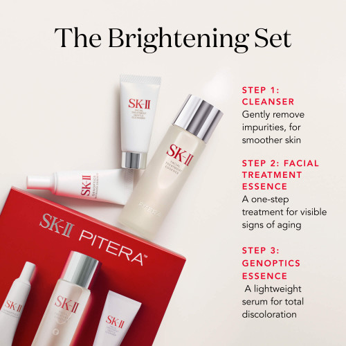 SK-II PITERA™ Ultimate Aura Essentials Kit is a 3-step brightenting skin care routine slide2